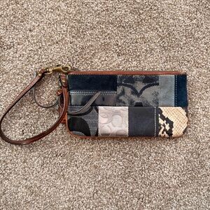 Coach Vintage Patchwork Wristlet with Leather Strap